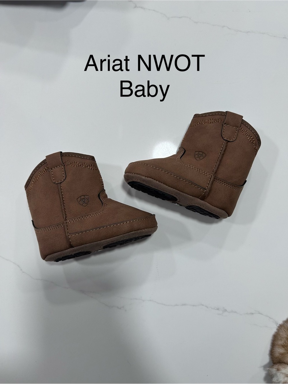 Ariat Brown Baby Suede Pull-On Booties